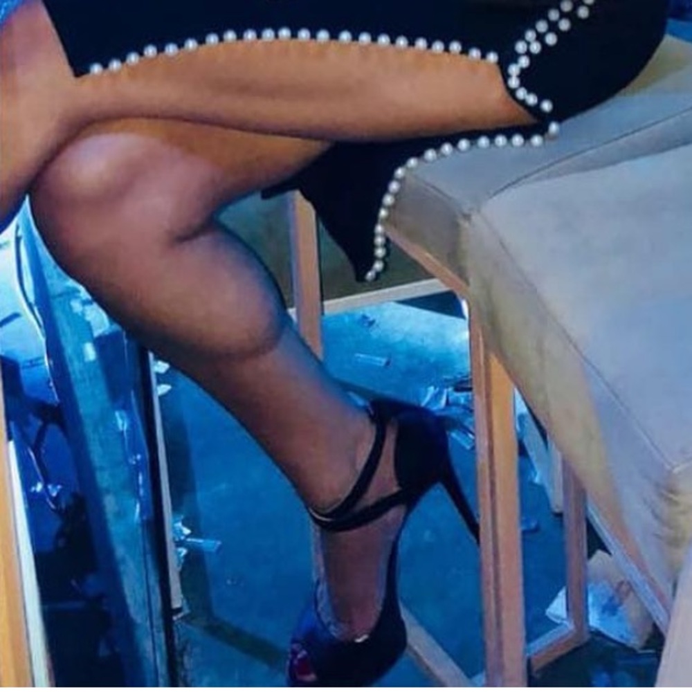 BCBGeneration Black Textured Platform Heels